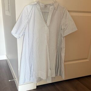 Babaton Striped Mini Dress in Soft Blue and White